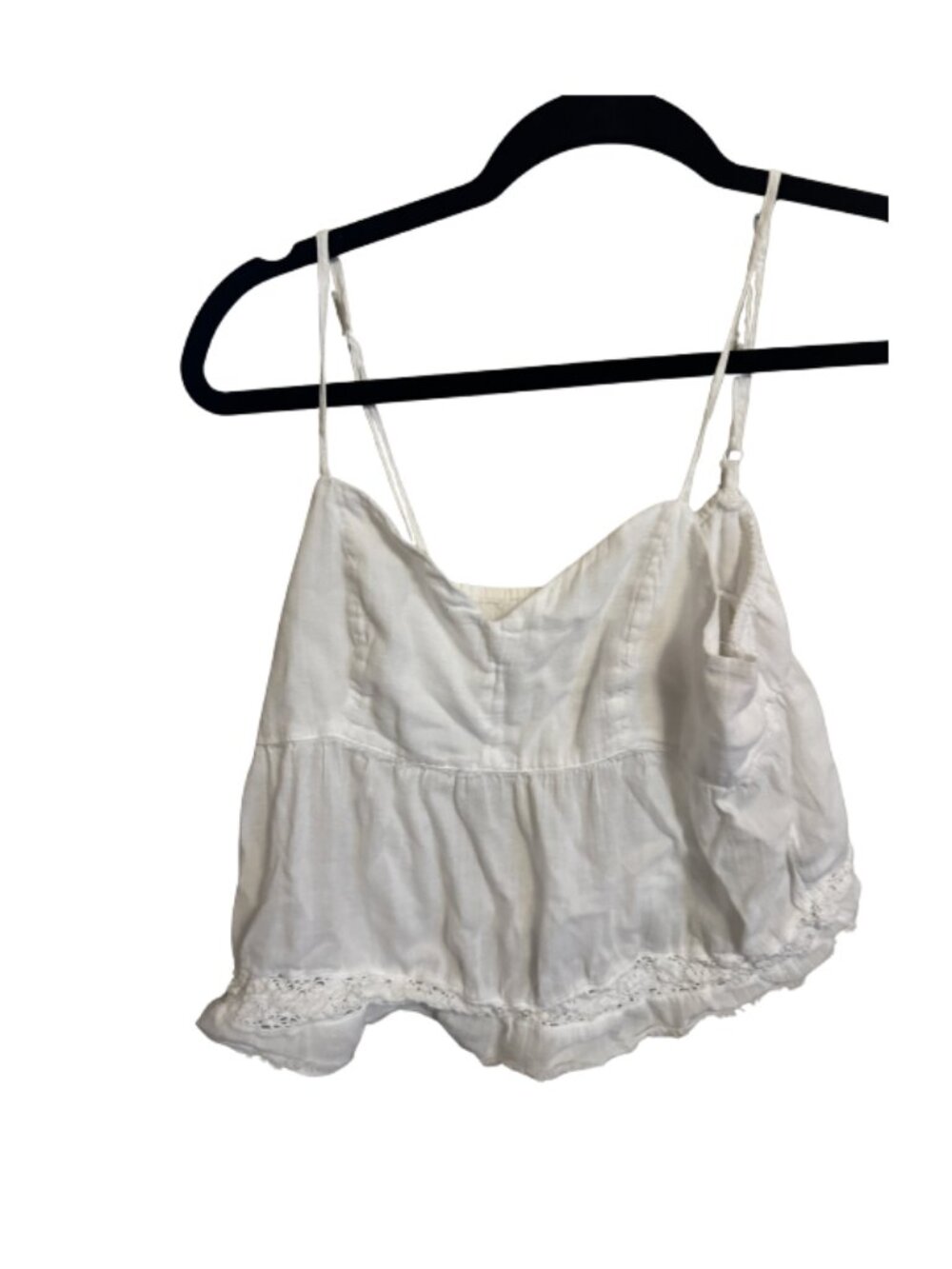 White Aerie Lace Detail Tank Top